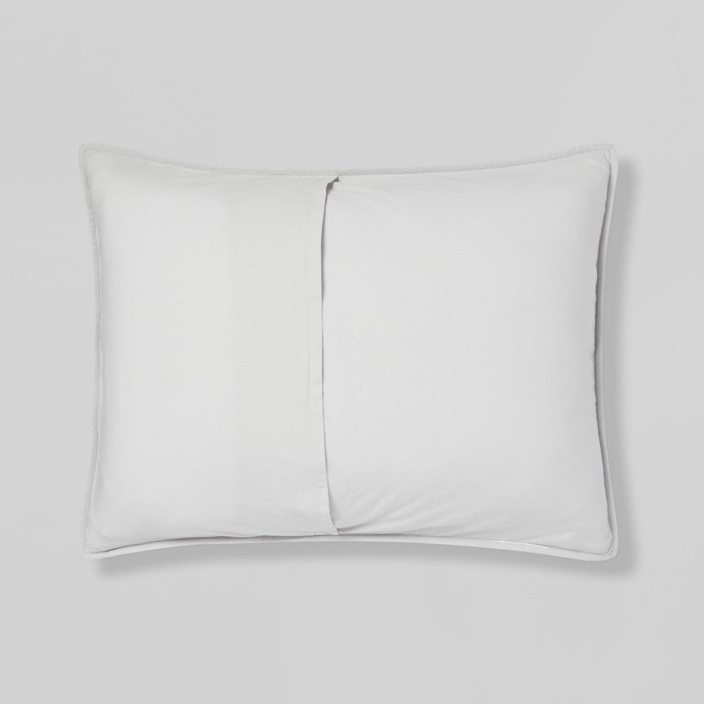 New - King Diamond Stitch Cotton Linen Quilt Sham Light Gray - Threshold™