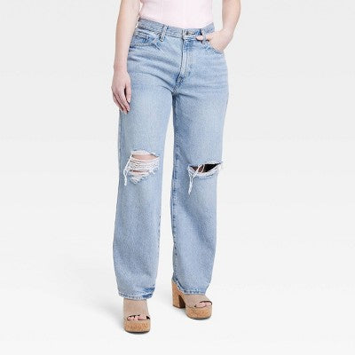 Universal Thread Women's Mid-Rise Baggy Jeans Classic 90's Vintage Straight Fit Universal ThreadBullseye Deals