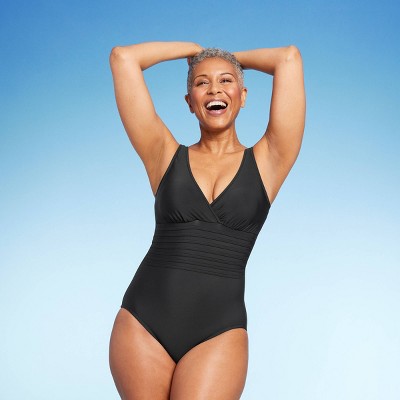 New - Aqua Green Women's Deep V-Neck One Piece Swimsuit UPF 50 Tummy Control Aqua GreenBullseye Deals