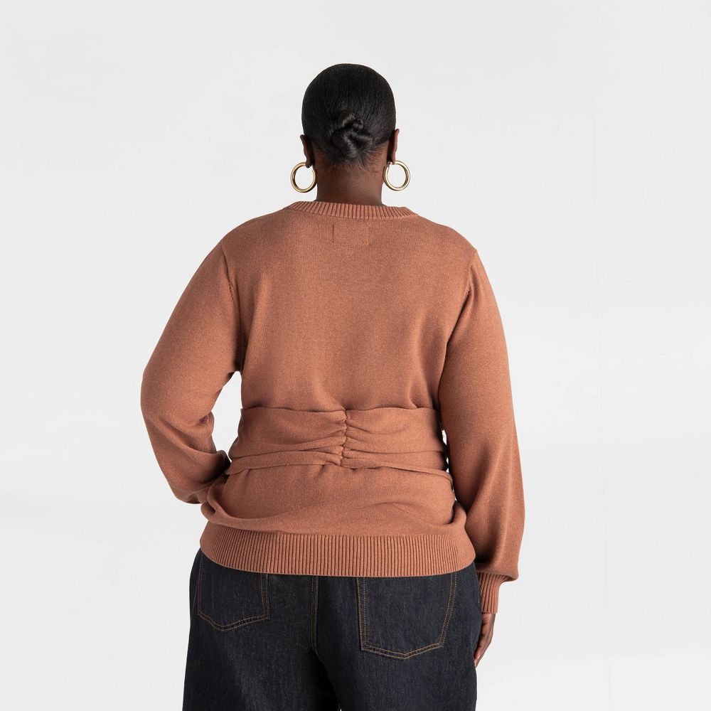New - KBB by KAHLANA Women's 'The Crossover Sweater' - Brown Sugar 2X