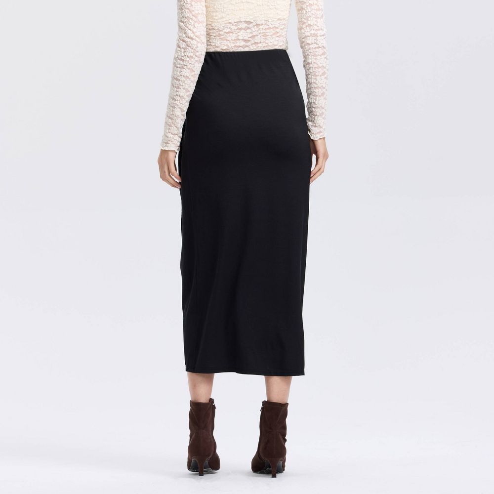 New - Women's Twisted Maxi A-Line Skirt - A New Day™ Black S