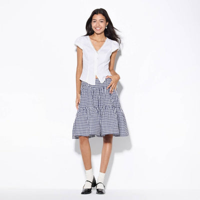 New - Women's Mini Cap Sleeve Button-Front Blouse - Wild Fable™ White XS