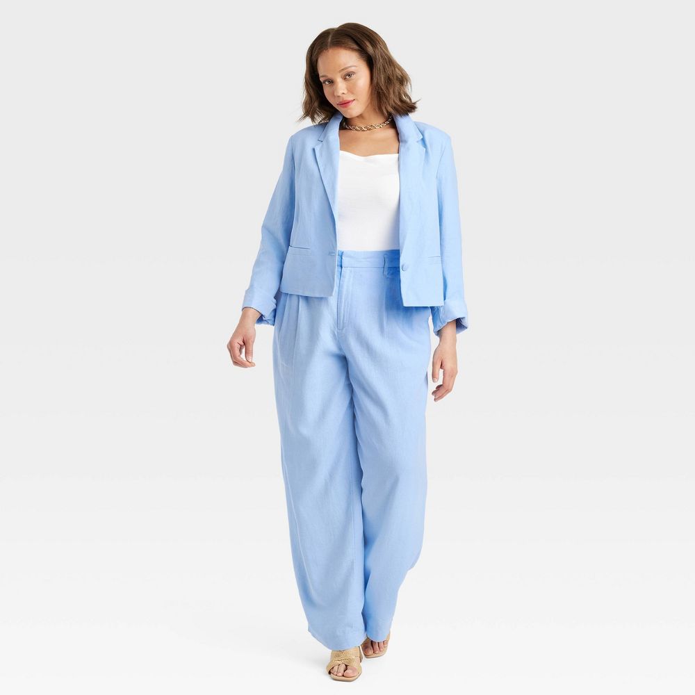 New - A New Day Women's Chunky Block High Heel Slip On Mules Sandals Raffia Woven Band A New DayBullseye Deals