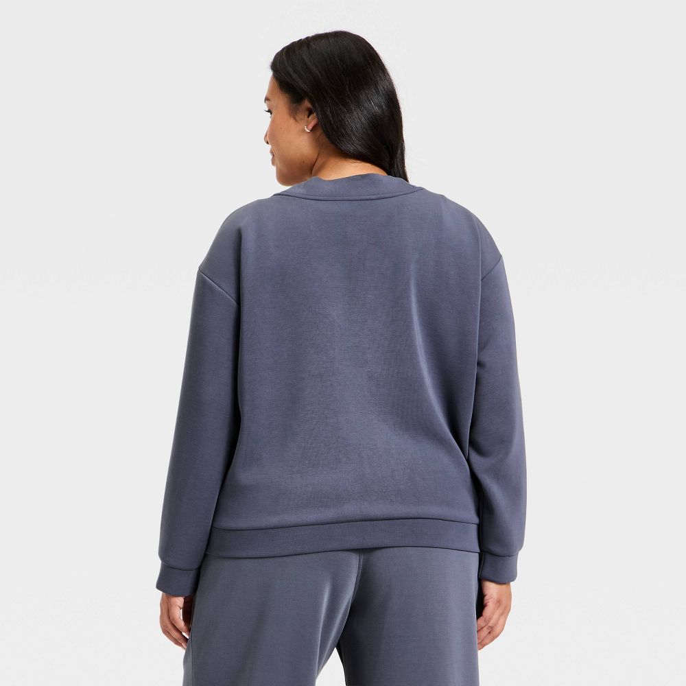 New - Women's Sandwash Sweatshirt - A New Day™ Blue 1X