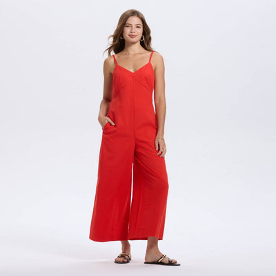 New - Women's Wide Leg Jumpsuit - A New Day™ Geranium Red S