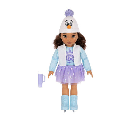 New - Disney ILY 4ever 18" Latina Brunette Ice Skater Outfit Elsa Inspired Doll