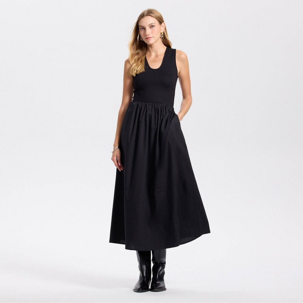 New - Women's Midi A-Line Dress - A New Day™ Black L