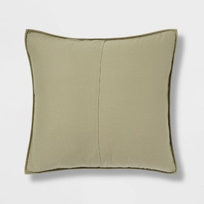 New - Threshold Pillow Sham Cotton-Linen Blend Diamond Stitch ThresholdBullseye Deals