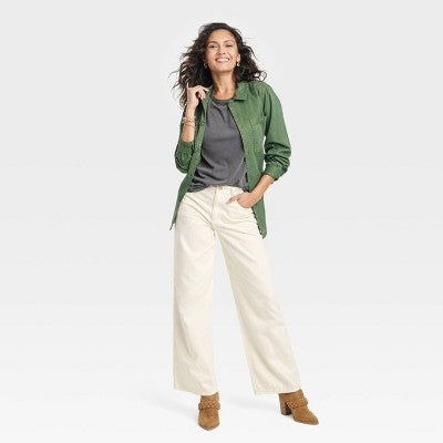 Universal Thread Women's High Waisted Wide Leg Cropped High-Rise Jeans Universal ThreadBullseye Deals