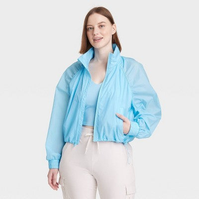 All In Motion Women's Cropped Hooded Wind-Resistant Windbreaker Jacket All In MotionBullseye Deals