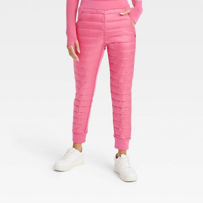 New - JoyLab Women's Puffer Pants Athletic Quilted Banded Cuffs Quilted Pants JoyLabBullseye Deals