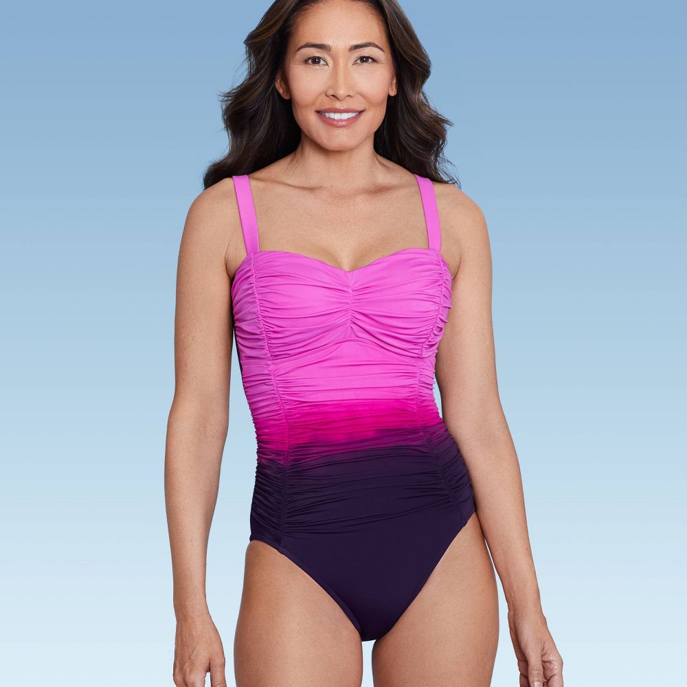 New - Aqua Green Shape + Style Women's One Piece Swimsuit UPF 50+ Swimwear Aqua GreenBullseye Deals