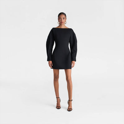 New - KBB by KAHLANA Women's 'The Boatneck Mini Dress' - Black 2