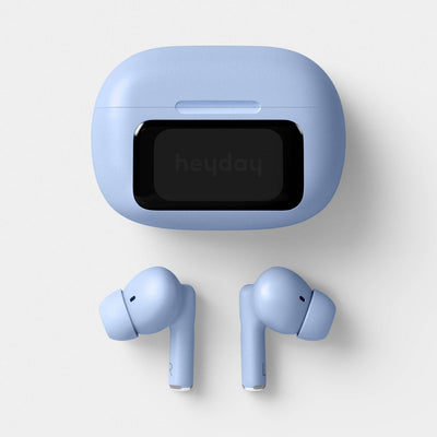 Open Box - True Wireless Active Noise Cancelling Earbuds with Screen Peri Blue - heyday™