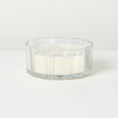 Open Box - 5 Wick XL Glass Mulled Spice Double Ribbed Scalloped Jar Candle Clear 34oz - Hearth & Hand™ with Magnolia