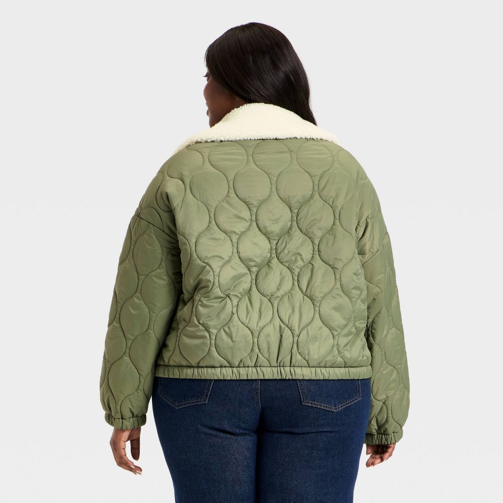 New - Women's Quilted Jacket - Universal Thread™ Olive Green 1X