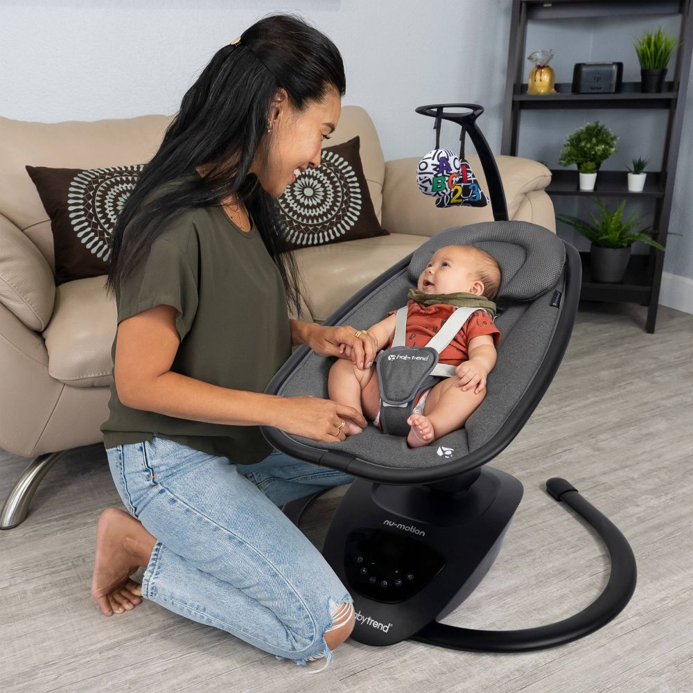 New - Baby Trend Nu-Motion Infinity Swing with Interactive Display - Midnight Black