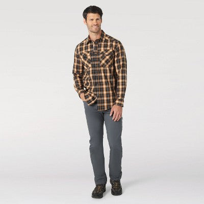 Wrangler Men's Utility Shirt Long Basic Adjustable Sleeves Hidden Zip WranglerBullseye Deals