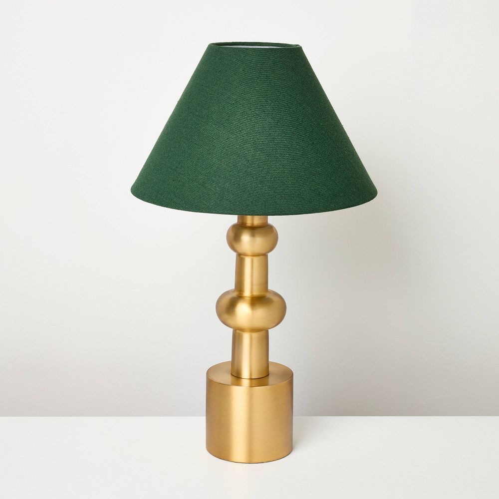 New - Vintage Brass with Green Shade Table Lamp - Hearth & Hand™ with Magnolia