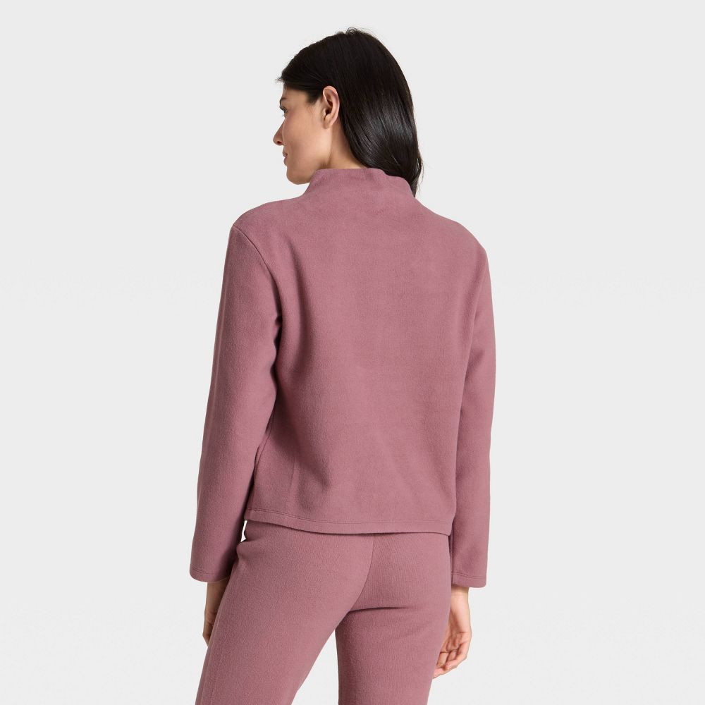 New - Women's Long Sleeve Brushed Mockneck Top - A New Day™ Mauve S