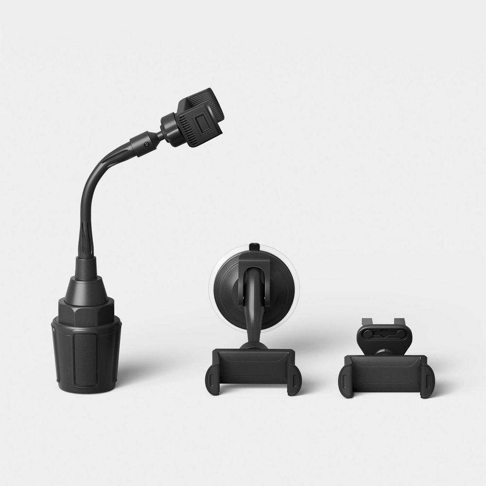 New - Car Mount (2-in-1) Matte Finish 2 pk - dealworthy™ Black