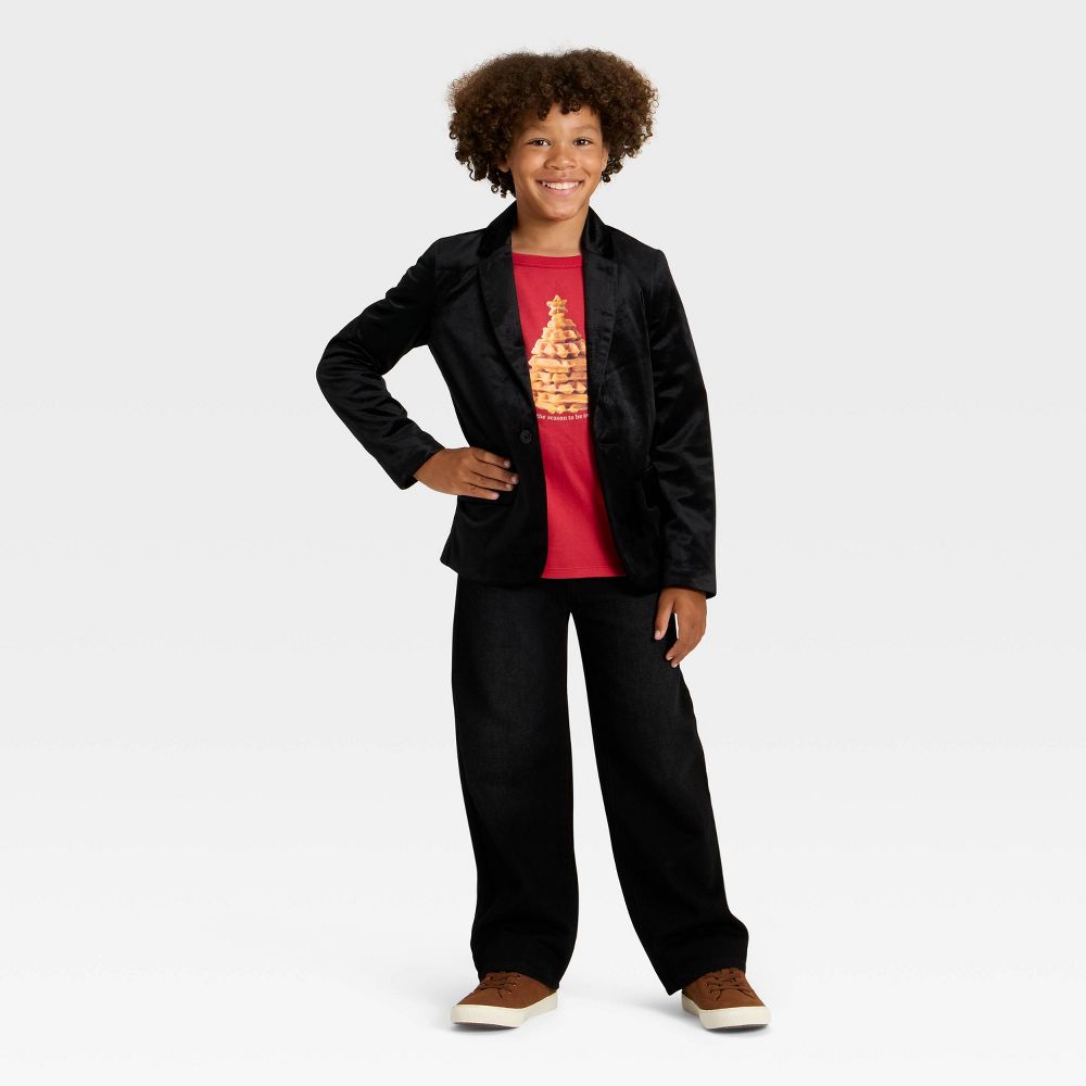 New - Boys' Holiday Velvet Suit Jacket - Cat & Jack™ Black 8