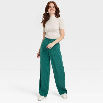 New - A New Day Women's Wide Leg Relaxed High Rise Baggy Wide Leg Trousers A New DayBullseye Deals