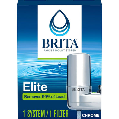Open Box - Brita Tap Water Faucet Filtration System - Chrome: Filters Chlorine & Lead, Fits Most Standard Faucets