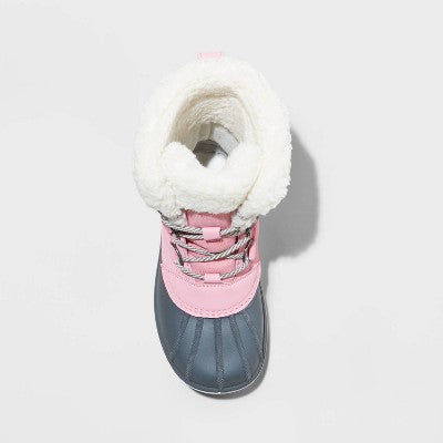 Cat & Jack Kids Faux Fur Lace-Up Mid Calf Winter Boots Waterproof Cat & JackBullseye Deals