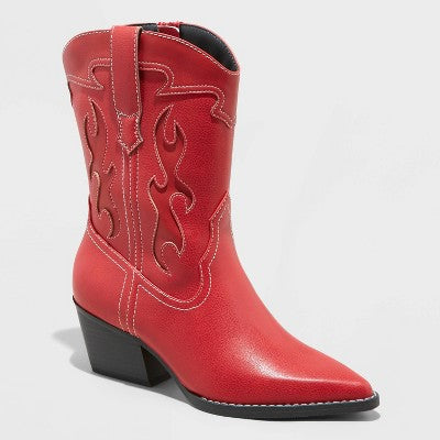 New - Wild Fable Women's Western Cowboy Boots Cowgirls Block Heel Memory Foam Wild FableBullseye Deals