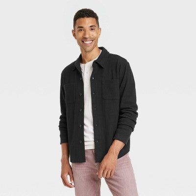 New - Goodfellow & Co Men Fleece Knit Button Down Shirt Jacket Heavyweight Long Sleeve Goodfellow & CoBullseye Deals