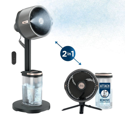 Open Box - Shark FlexBreeze Pro Mist Fan Indoor and Outdoor Integrated Misting Pedestal to Tabletop Corded or Cordless FA302