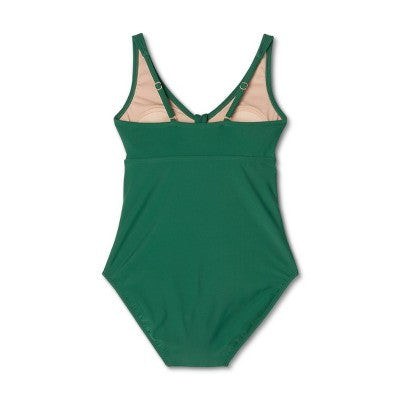 New - Kona Sol Women's Tie-Front One Piece Swimsuit Full Coverage Swimwear Kona SolBullseye Deals