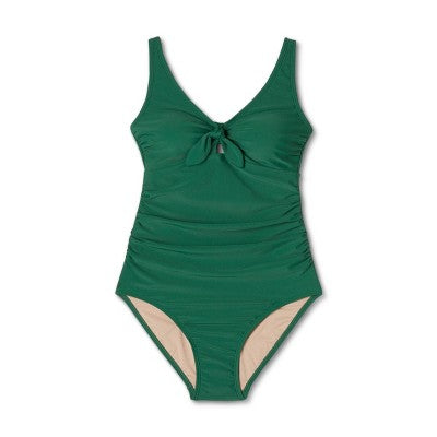 New - Kona Sol Women's Tie-Front One Piece Swimsuit Full Coverage Swimwear Kona SolBullseye Deals
