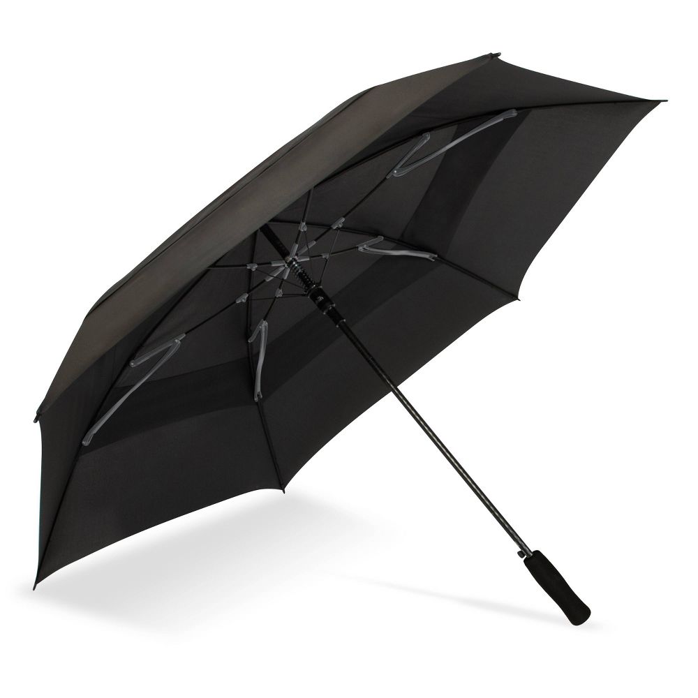 New - ShedRain Vortex 62 in Golf Umbrella - Black/Charcoal: Auto-Open, Solid Polyester, Plastic Handle