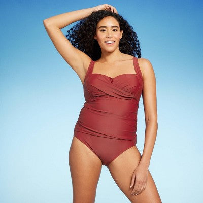 Kona Sol Women's Full Coverage One Piece Swimsuit Tummy Control Kona SolBullseye Deals