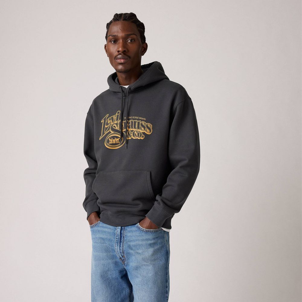 New - Levi's® Men's Relaxed Fit Pullover Hoodie Sweatshirt - Phantom 2 Horse L