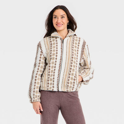 New - Women's Faux Sherling Fashion Jacket - Universal Thread™ Cream XS