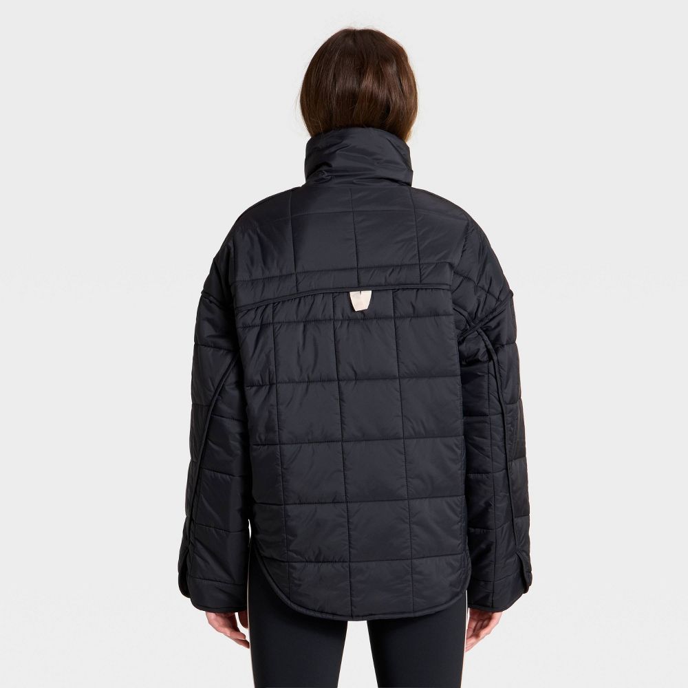 New - Women's Oversized Quilted Puffer Jacket - JoyLab™ Black S
