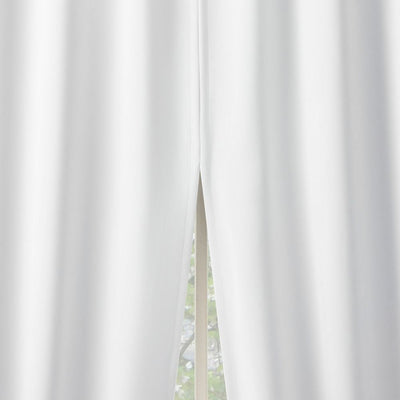New - 2pc 52"x63" Sun Zero Blackout Aria Magnetic Closure Back Tab Curtain Panel Pair White: Energy Efficient, Noise Reduction