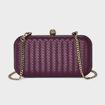 New - Woven Minaudiere Clutch Crossbody Bag - A New Day™ Dark Red