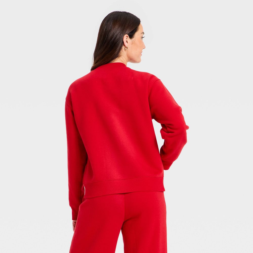New - Women's Holiday Knit Embroidered Pullover Sweatshirt - Universal Thread™ Red S