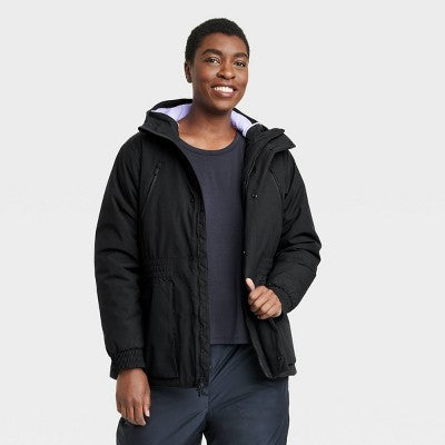 New - All In Motion Women's Zip Winter Hooded Wind-Resistant Snow Sport Jacket All in MotionBullseye Deals