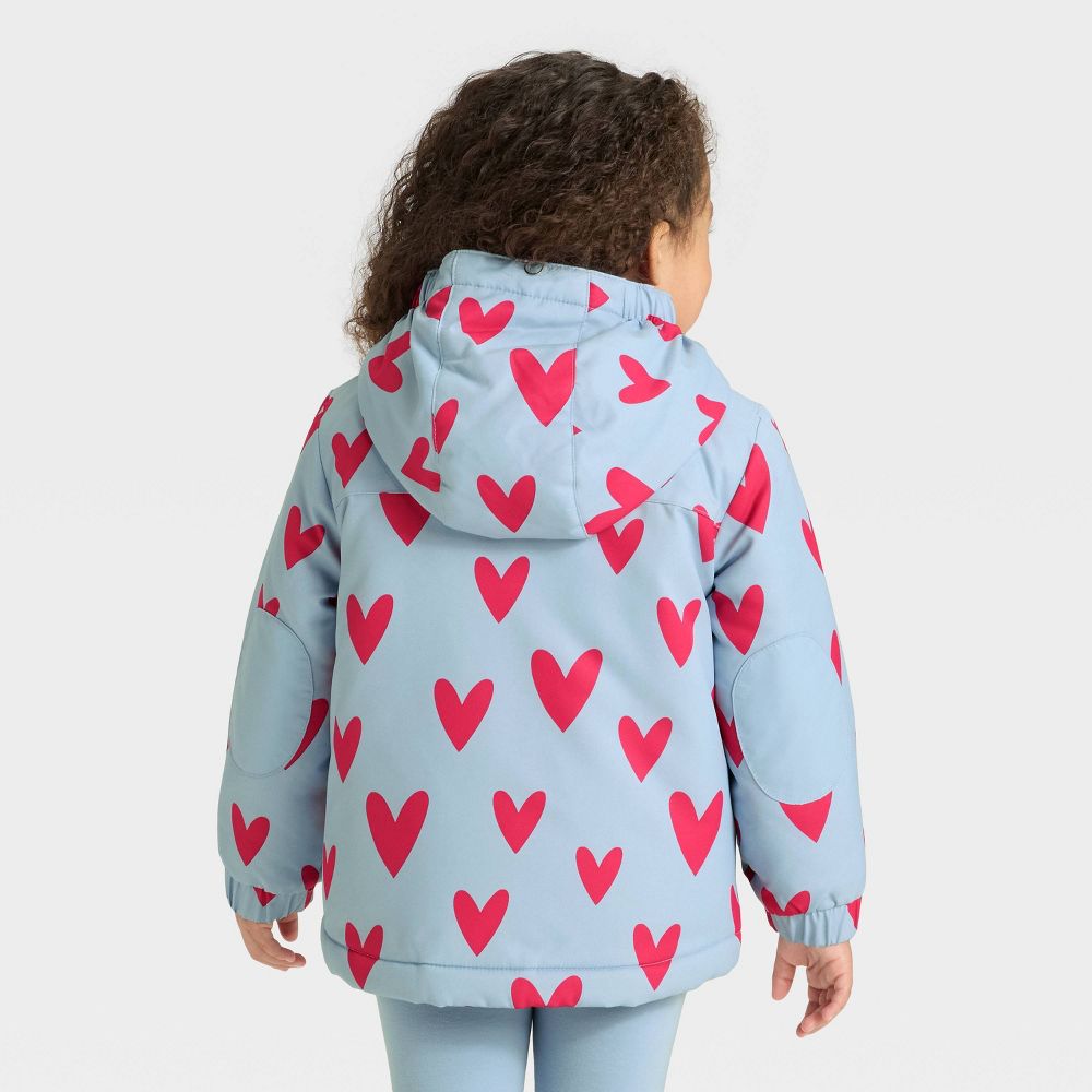 New - Toddler Girls' Hearts 3-in-1 Snowplay Jacket - Cat & Jack™ Light Blue 12M