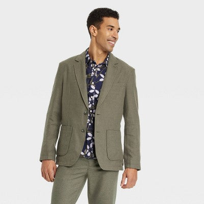 Open Box - Goodfellow & Co Men's Button Up Linen-Blend Blazer Jacket Casual Goodfellow & CoBullseye Deals