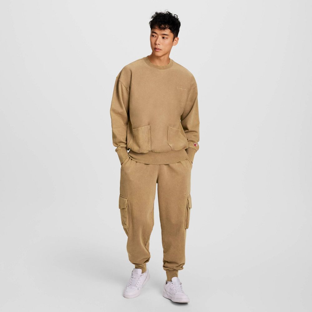 New - Champion Men's Washed Sweatshirt - Sand Pepper S