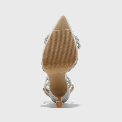 New - A New Day Women's Stiletto High Heel Pumps Ankle Strap Memory Foam Bow Accent A New DayBullseye Deals