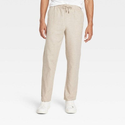 New - Goodfellow & Co Men's Mid Rise Straight Leg Trousers Midweight Linen Goodfellow & CoBullseye Deals