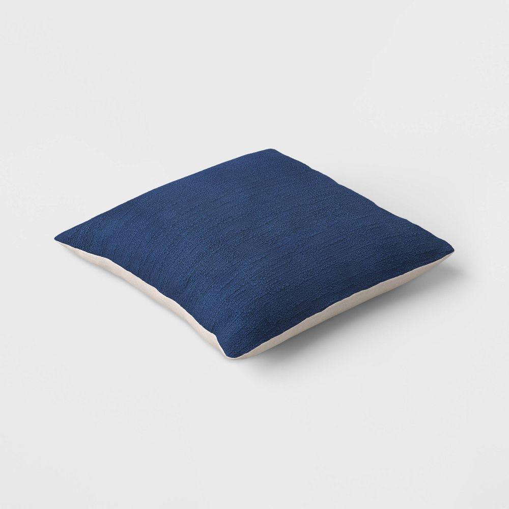 Open Box - Oversized Square Cotton Boucle Reversible Throw Pillow with Linen Blue - Threshold™