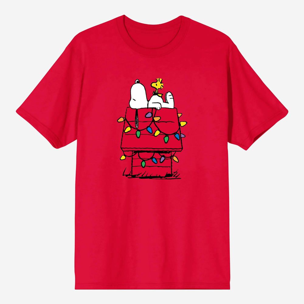 New - Men's Snoopy Holiday Lounge Set - Red/Green S